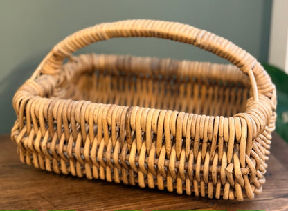 Vintage Wicker Handled Basket