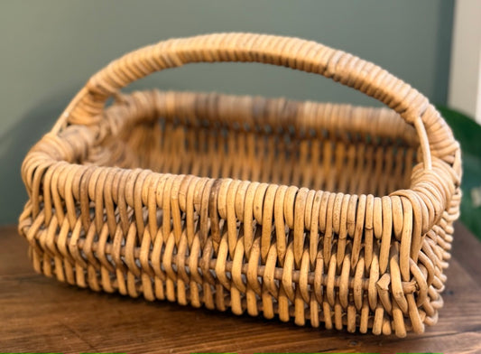 Vintage Wicker Handled Basket