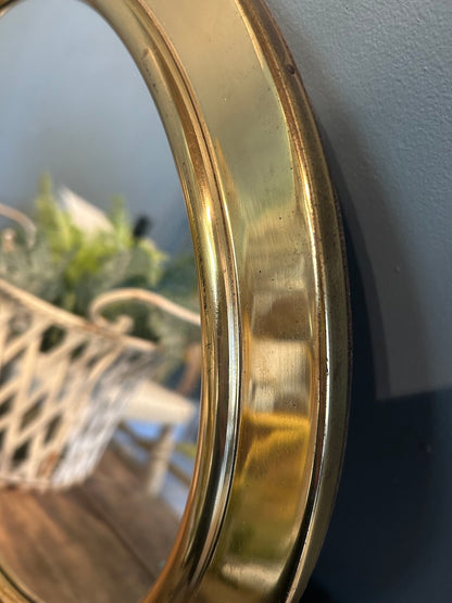 Vintage Brass Round Port Hole Mirror