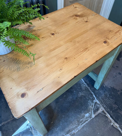 Small Vintage Pine Painted Kitchen Side Work Table
