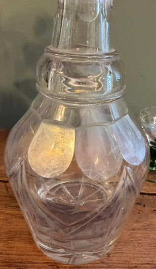 Vintage Cut Glass Decanter with Stopper *E