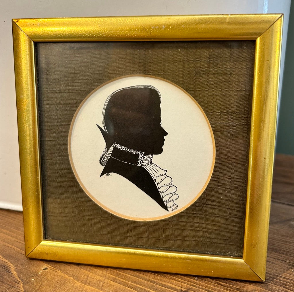 Small Vintage Male Framed Silhouette Portrait