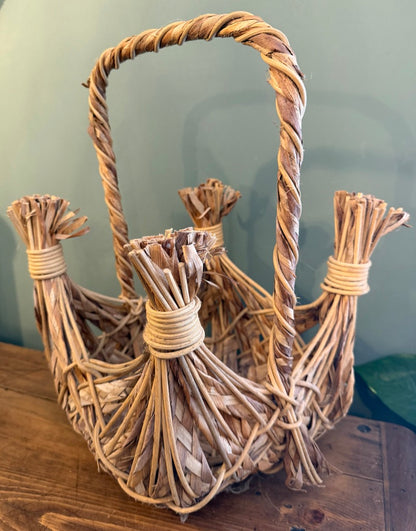 Hand made Wicker Handled Basket