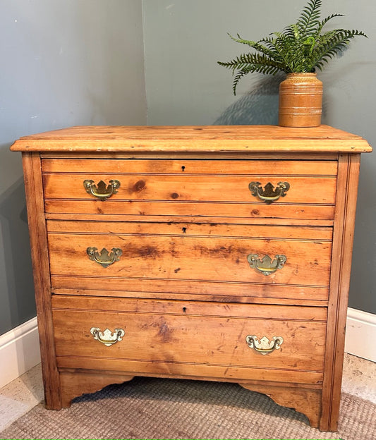 Small Antique Pine Chest of Drawers