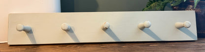 Painted Reclaimed Peg Hooks - Distressed Shabby Finish light Grey- Small