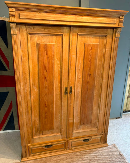 Antique Pine Knock Down Wardrobe Armoire