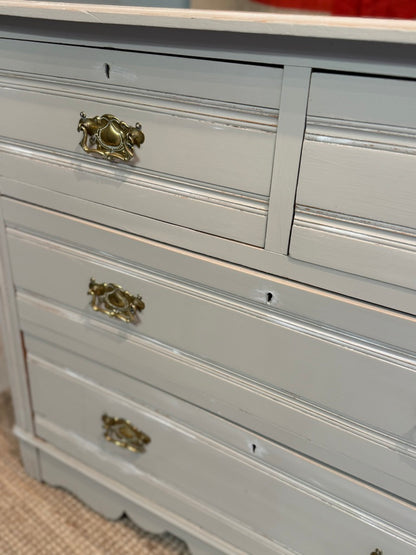 Vintage Painted Distressed Chest of Drawers - Frenchic Salt of the Earth