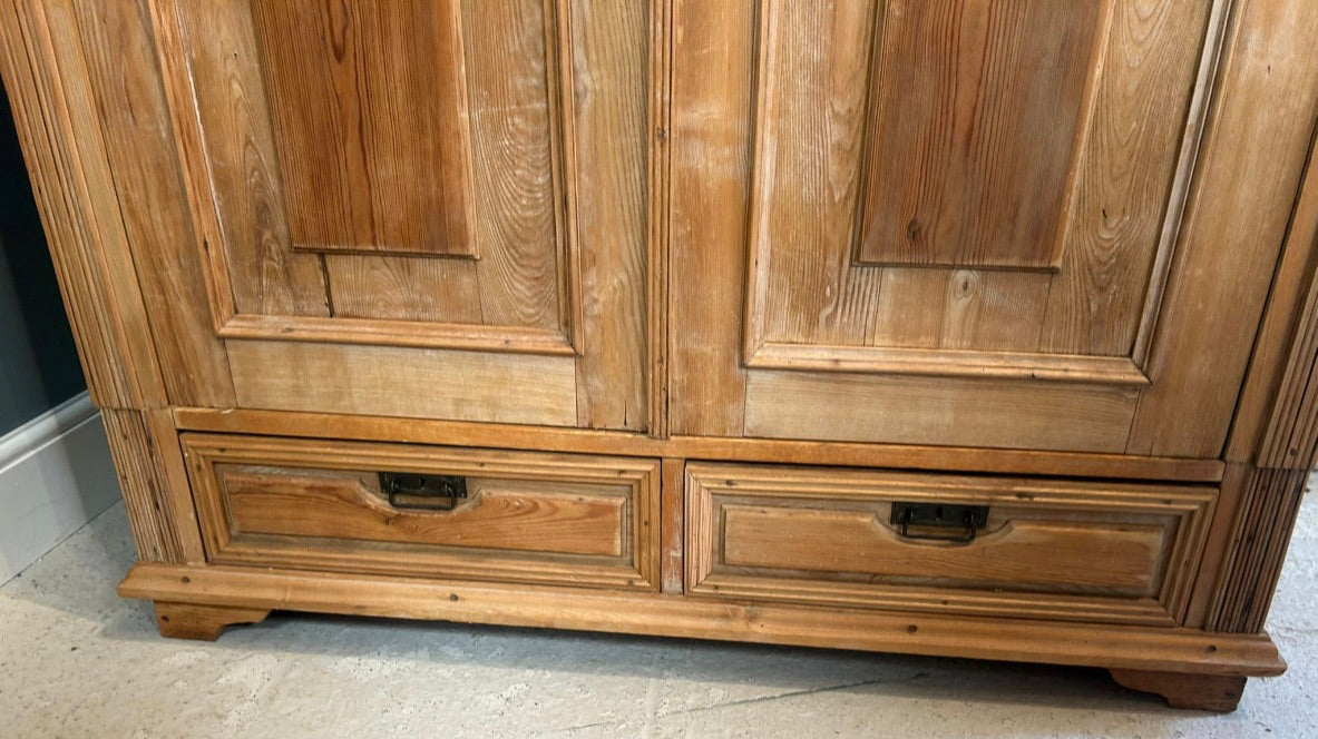 Antique Pine Wardrobe Armoire