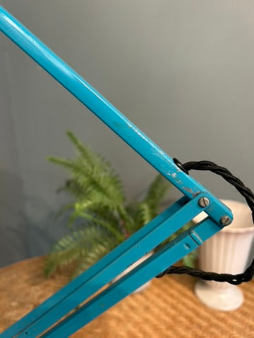 Vintage Turquoise retro Angle poise adjustable table lamp
