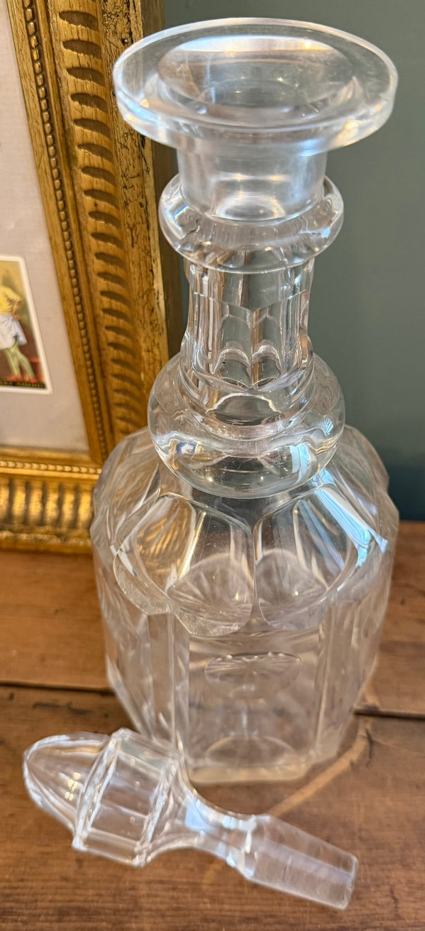 Vintage Cut Glass Decanter with Stopper *i