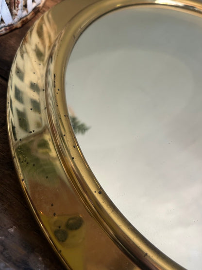 Vintage Brass Round Port Hole Mirror
