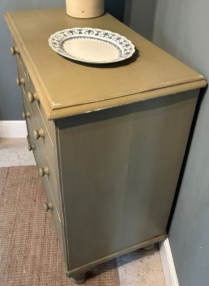 Vintage Painted Distressed Chest of Drawers - Frenchic Olivia Green
