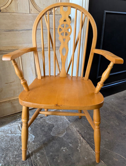 Vintage Wheel back Carver Chair- Light Wood