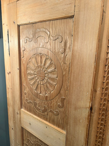 Antique Pine Wardrobe Armoire