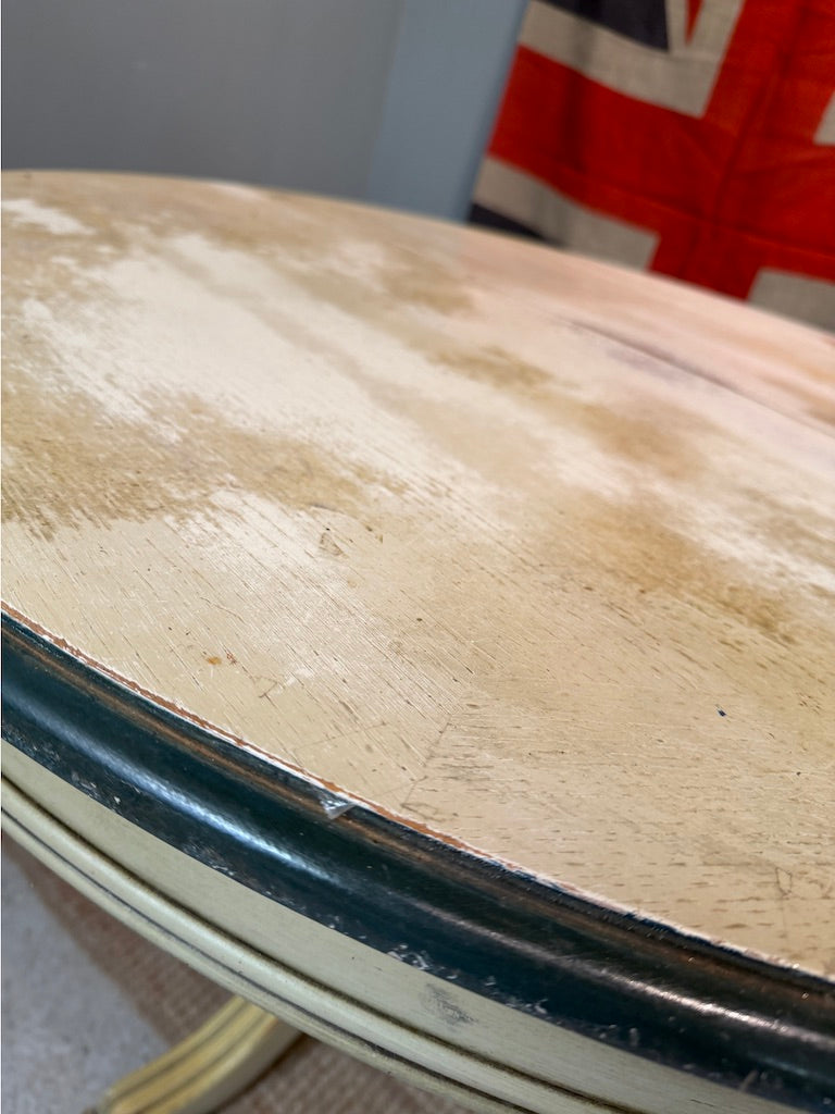 Round Vintage Painted Shabby Table