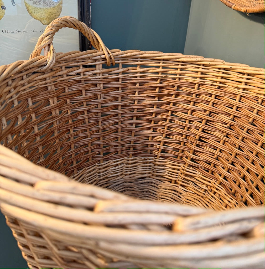 Large Round Wicker Log Basket