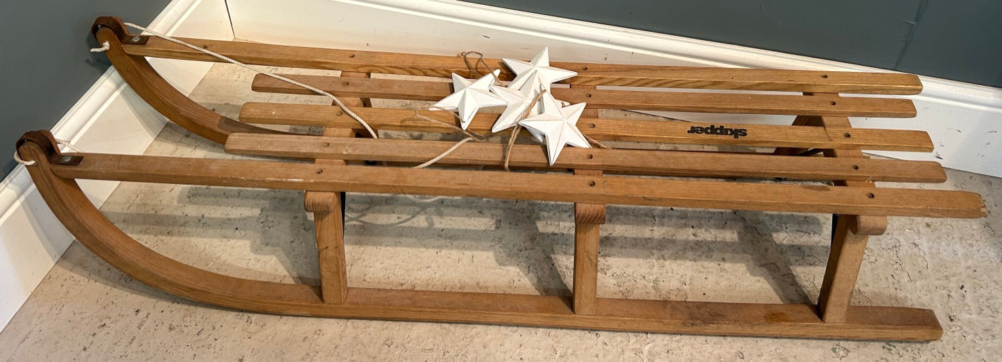 Vintage Skipper Wooden Sledge - Great Christmas Display Prop