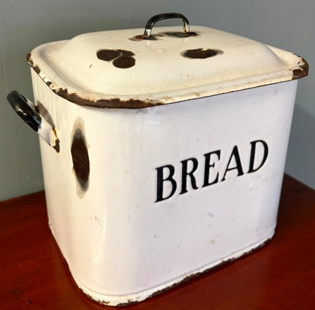 Vintage Enamel Bread Bin