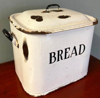 Vintage Enamel Bread Bin