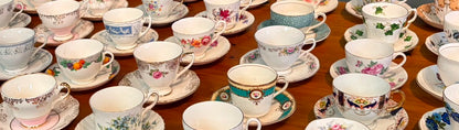 Job lot 15 Pretty Vintage Tea Cups & Saucers- Ideal for use at Tea Parties
