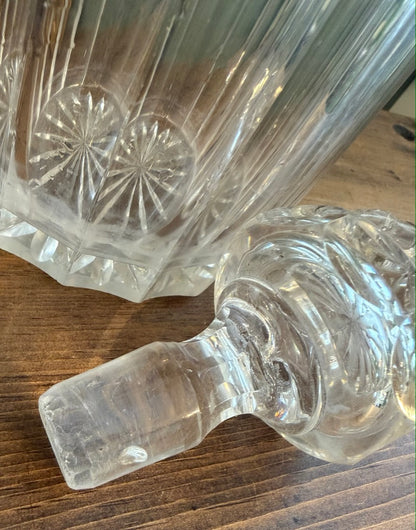 Vintage Cut Glass Decanter with Stopper *H