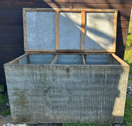 Large Vintage Reclaimed Galvanised Feed Bin