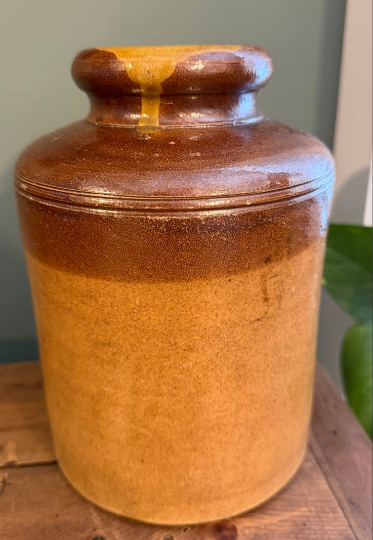 Vintage Stoneware Jar - Antique Vessel