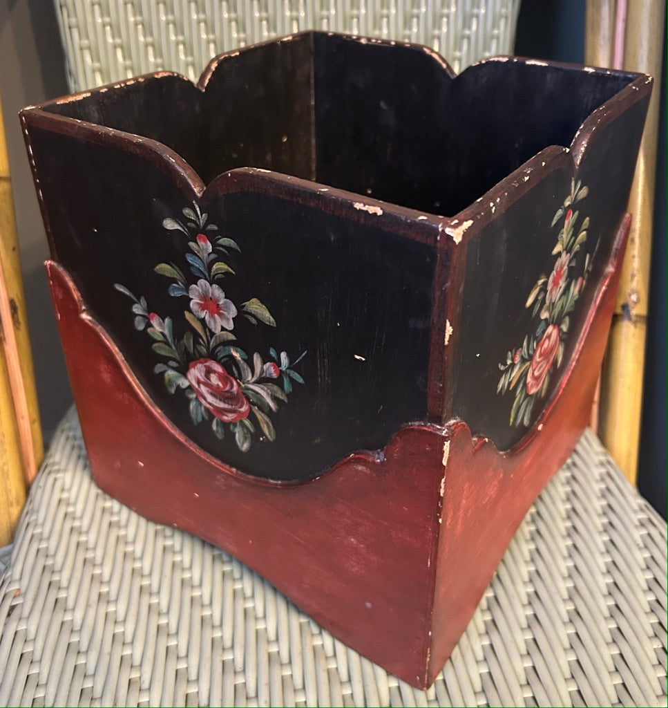 Vintage Floral Wooden Box / Planter