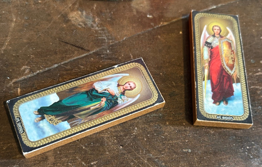 Pair of Religious Crypt - Wooden blocks