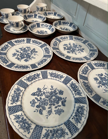 Vintage Melody Myott Ironstone- Plates, bowls and Tea cups and saucers