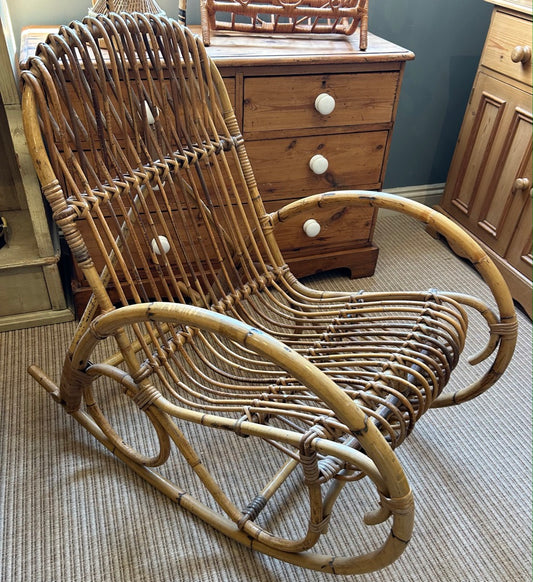 Vintage Bamboo Rocking Chair