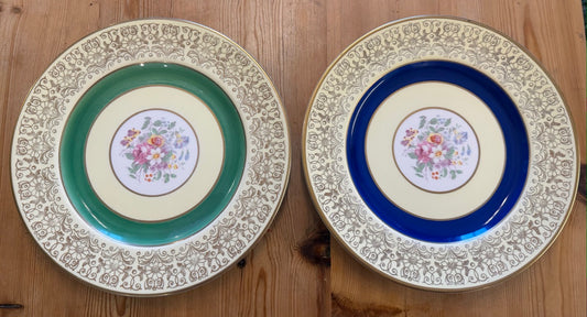 Pair of Vintage Floral Johnson Bros - Pareek Plates - wall plates