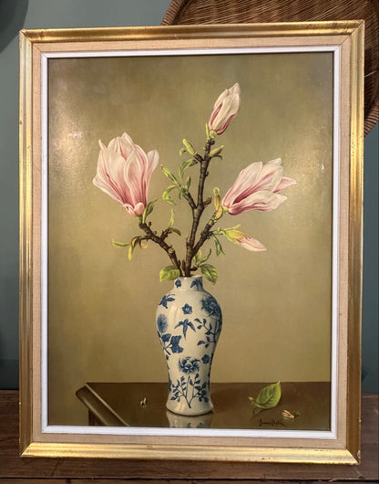 Vintage Magnolias Floral Framed Print