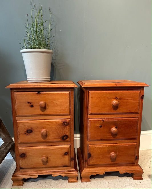 Pair of Pine Bedside Drawers