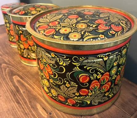 Set of 3 Vintage Round Tins