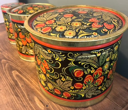 Set of 3 Vintage Round Tins
