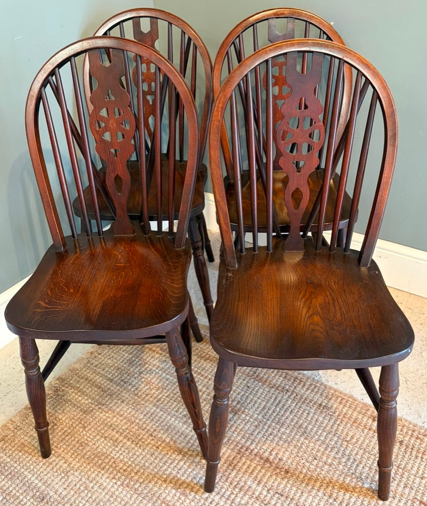 Set of 4 Vintage Wheelback Chairs