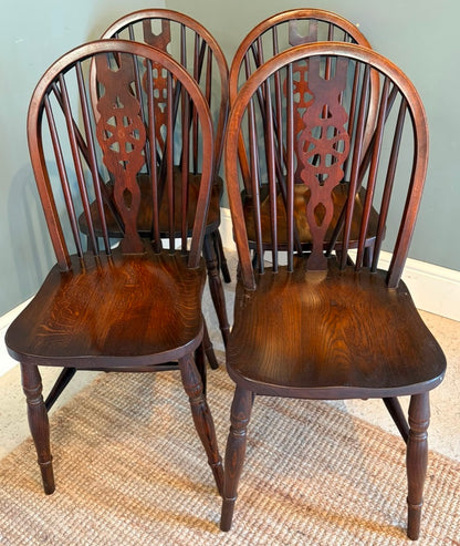Set of 4 Vintage Wheelback Chairs