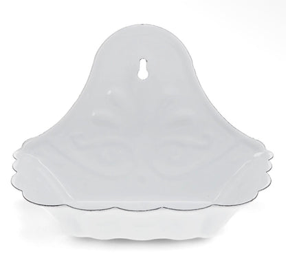 Vintage Style Enamel Wall mountable Soap Dish - Distressed Shabby White