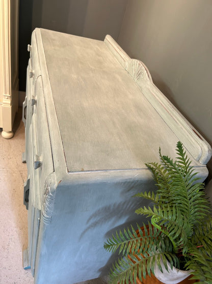 Vintage Shabby Painted Sideboard with White wash finish.