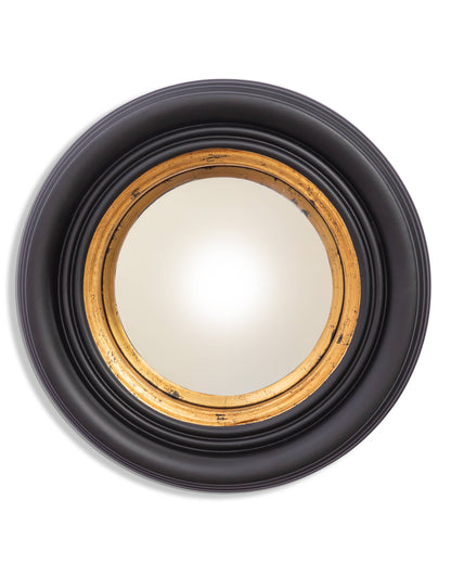 Vintage Port Hole Style Round Black 25cm Convex Wall Mirror