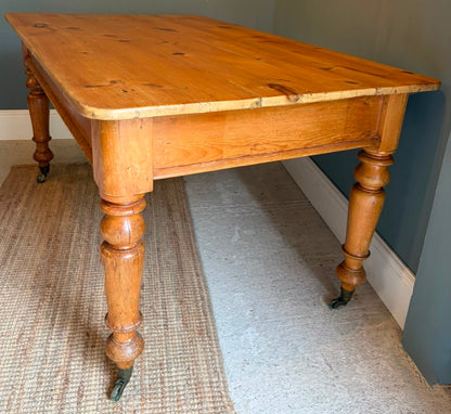 Small Vintage Pine Farmhouse Table