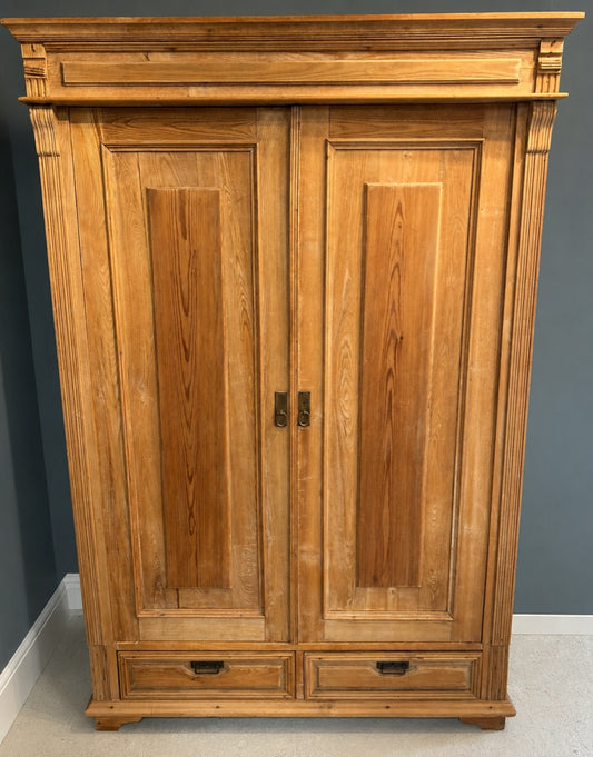 Antique Pine Wardrobe Armoire