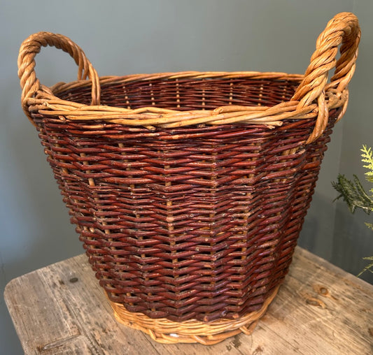 Dark Wicker Log Basket