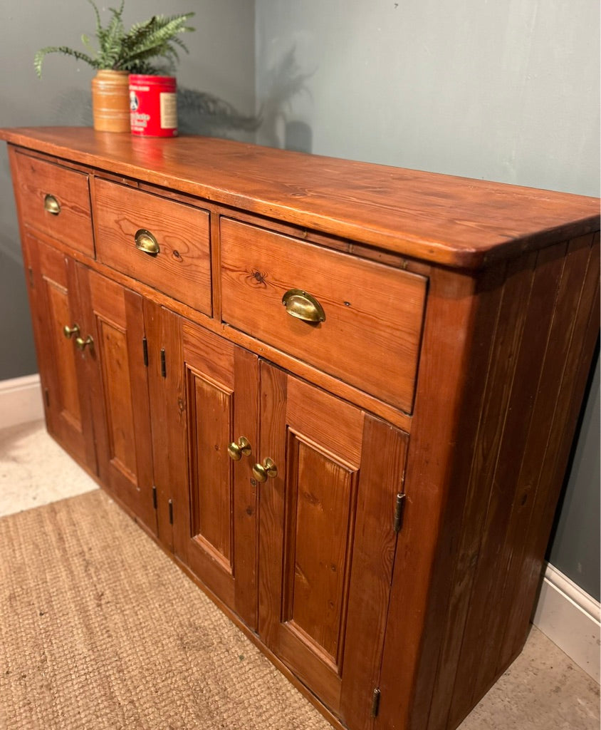 Antique Pine Kitchen Sideboard