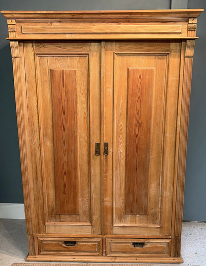 Antique Pine Knock Down Wardrobe Armoire