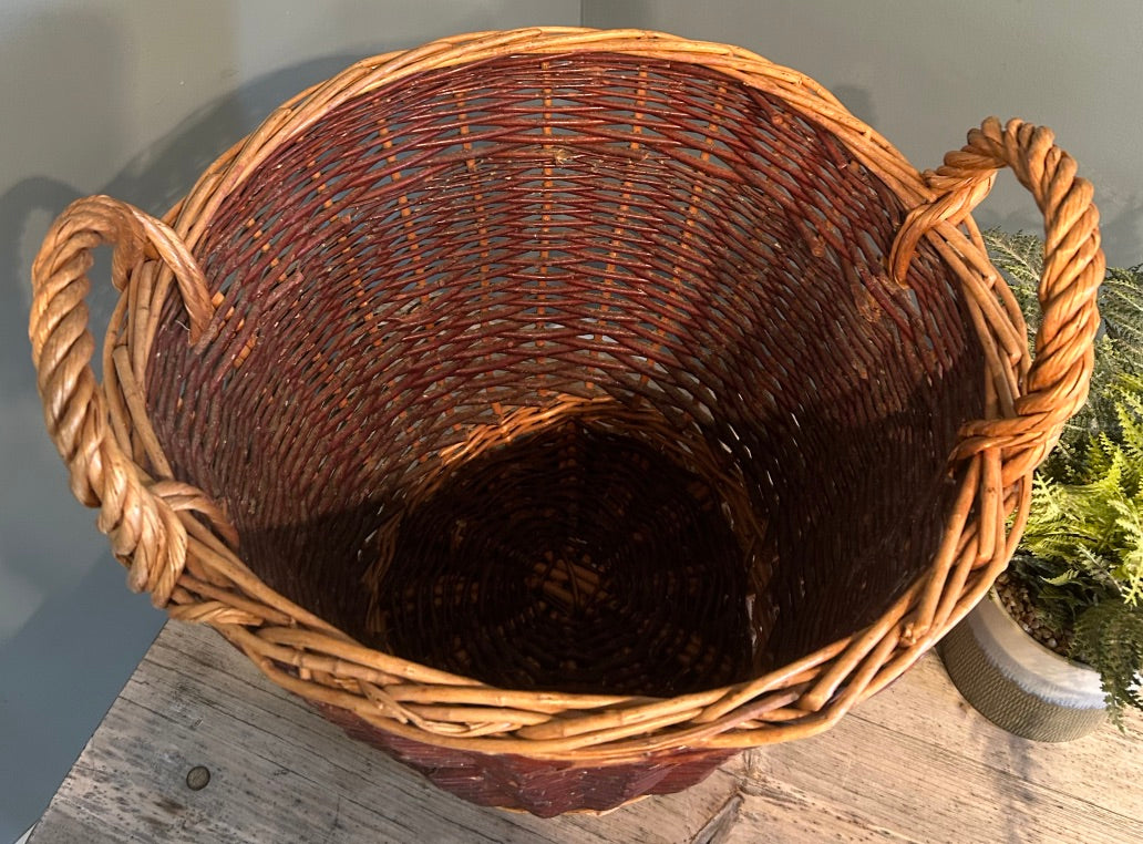 Dark Wicker Log Basket