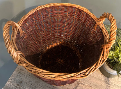 Dark Wicker Log Basket
