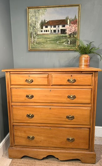 Large Antique Satinwood Chest of Drawers