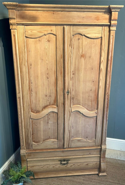 Antique Pine Wardrobe Armoire